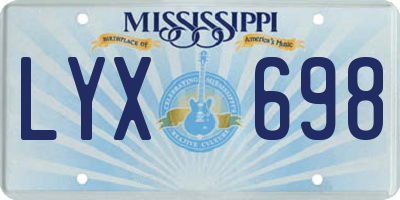 MS license plate LYX698