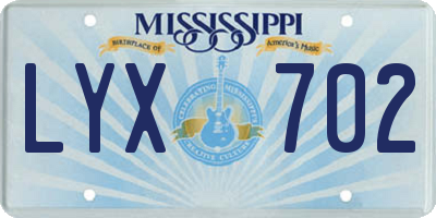 MS license plate LYX702