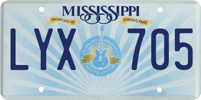 MS license plate LYX705