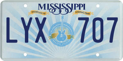 MS license plate LYX707