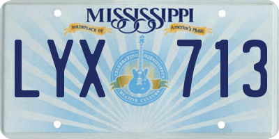 MS license plate LYX713