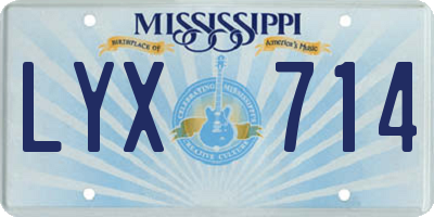 MS license plate LYX714