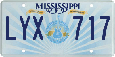 MS license plate LYX717