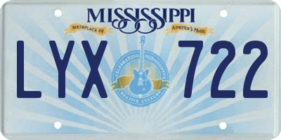 MS license plate LYX722