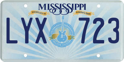 MS license plate LYX723