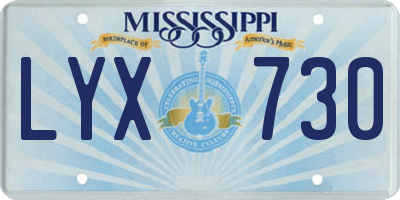 MS license plate LYX730