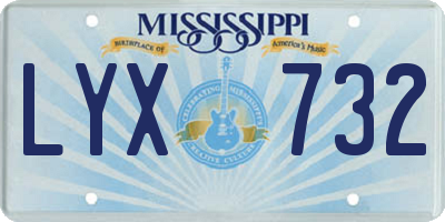 MS license plate LYX732