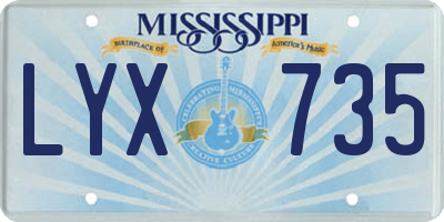 MS license plate LYX735