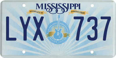 MS license plate LYX737