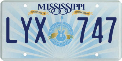 MS license plate LYX747