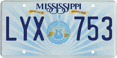 MS license plate LYX753