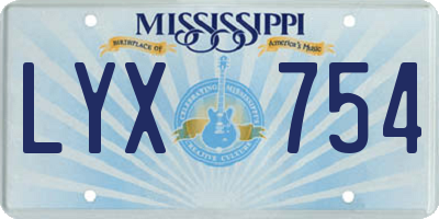 MS license plate LYX754