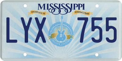 MS license plate LYX755