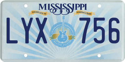 MS license plate LYX756