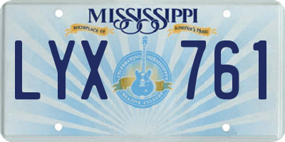MS license plate LYX761