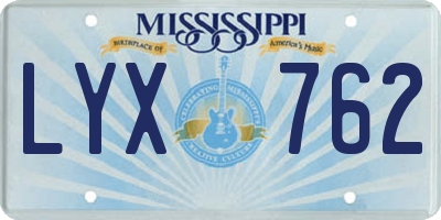 MS license plate LYX762