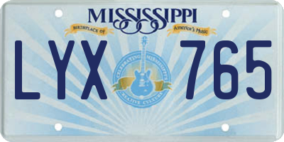 MS license plate LYX765