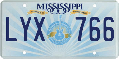 MS license plate LYX766
