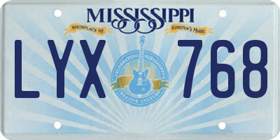 MS license plate LYX768