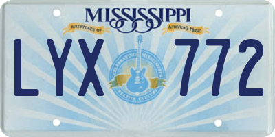 MS license plate LYX772
