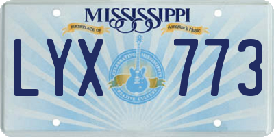 MS license plate LYX773