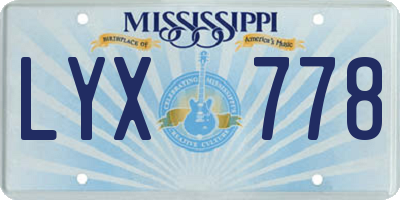 MS license plate LYX778