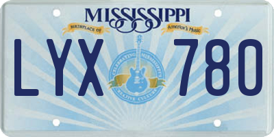 MS license plate LYX780