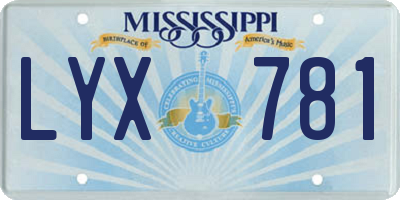 MS license plate LYX781