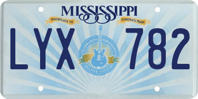 MS license plate LYX782