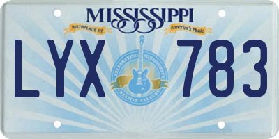 MS license plate LYX783
