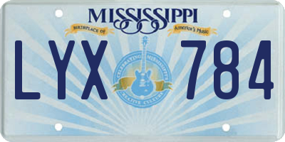 MS license plate LYX784