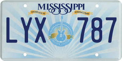 MS license plate LYX787