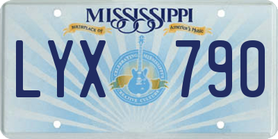 MS license plate LYX790