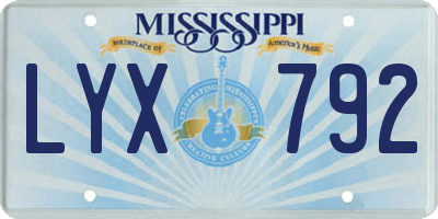 MS license plate LYX792