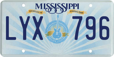 MS license plate LYX796