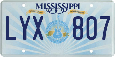 MS license plate LYX807