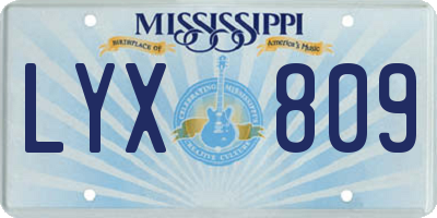 MS license plate LYX809