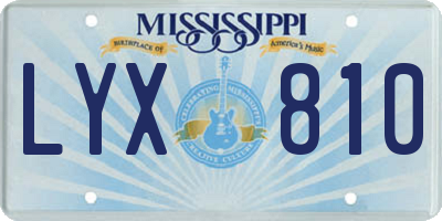 MS license plate LYX810