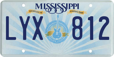 MS license plate LYX812