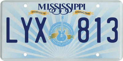 MS license plate LYX813