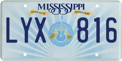 MS license plate LYX816
