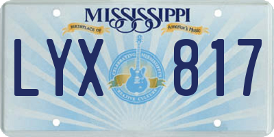 MS license plate LYX817