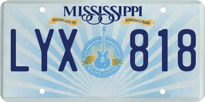 MS license plate LYX818