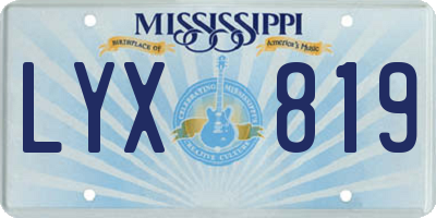 MS license plate LYX819