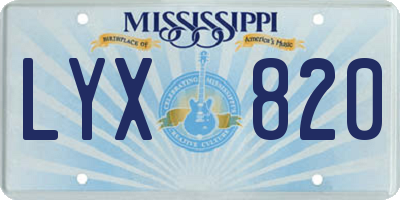 MS license plate LYX820