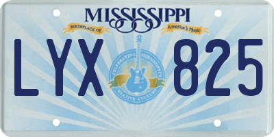 MS license plate LYX825