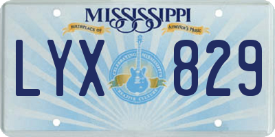 MS license plate LYX829