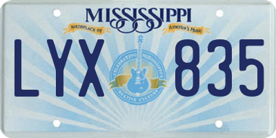 MS license plate LYX835