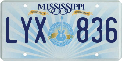 MS license plate LYX836