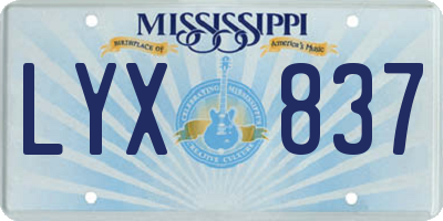 MS license plate LYX837